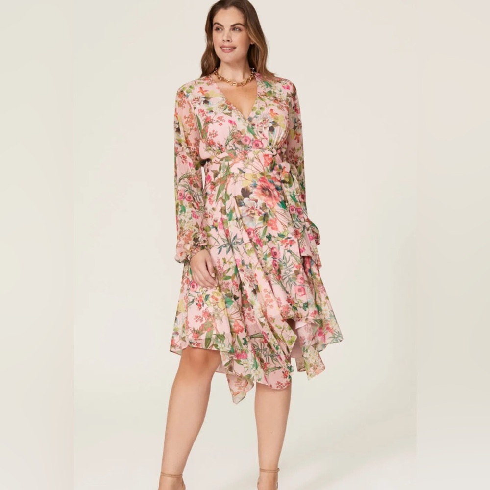 JAYGODFREY Floral Midi Dress - Pink and Green